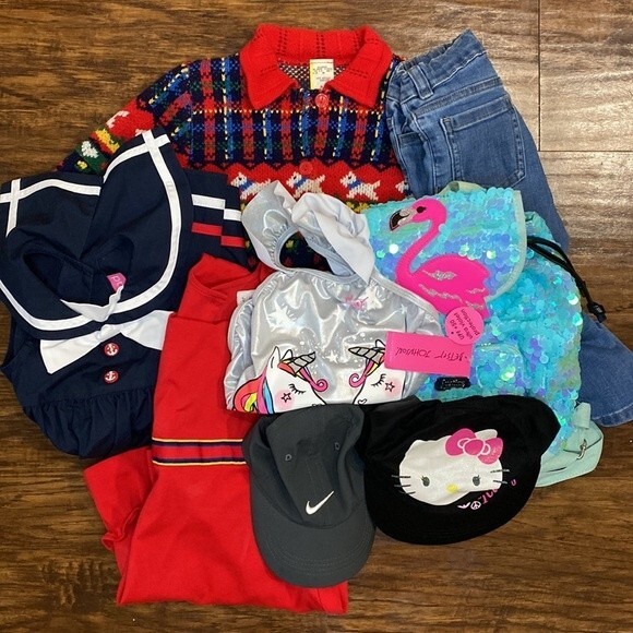 Girl 2T & 3T Bundle Justice,Nike,Betsey Johnson & More Dress, Sweater, Bag, Hat - Picture 1 of 16